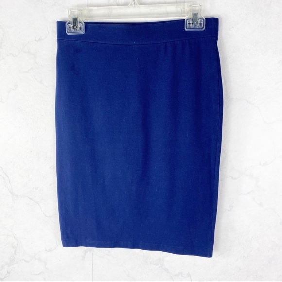 [F21] Classic Navy Blue Pencil Skirt - Picture 2 of 2